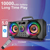 Buy from Amazon - 60W Portable Bluetooth Speaker with Subwoofer heavy Bass, Wireless Speakers Bluetooth 5.0, Support FM Radio, MP3 Player, EQ,LED Colorful Lights, Loud Outdoor Stereo Speaker for Home, Party, Travel