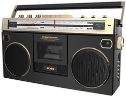 Ion Audio 1980S-Style Boombox with Bluetooth, Radio, Cassette Player Recorder & VU Meters