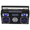 80’s Retro Street Bluetooth Boombox with FM Radio, CD Player, LED EQ, 10 Watts RMS power and 2 way power