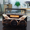 Retro Studebaker Avanti Stereo Boombox with CD, FM Stereo Radio, Bluetooth Receive and Transmit, LED Light Show and 15W Subwoofer for High Power Bass (Black)