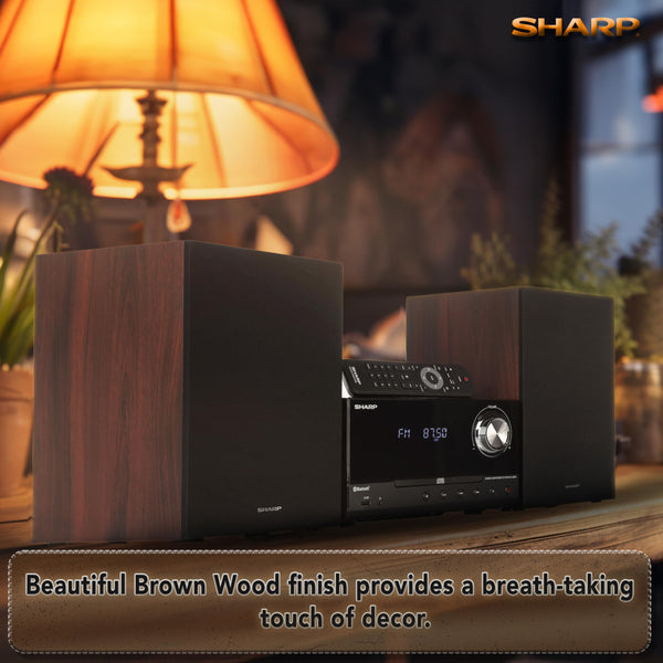 Sharp 200W Audio System with Wireless Bluetooth Streaming & MP3/CD Player, USB Port, AM/FM Digital Tuner, Aux Input