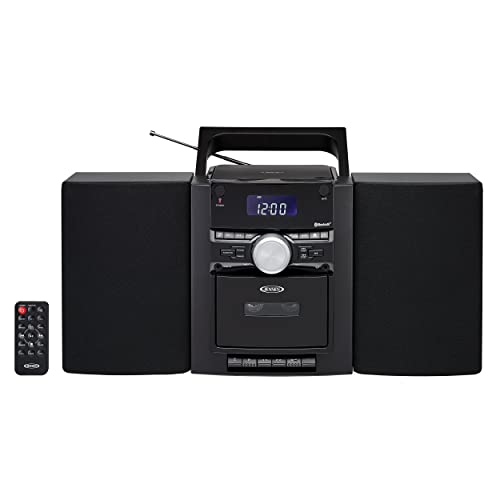 Jensen Portable Stereo Bluetooth CD Music System with Cassette and AM/FM Radio