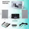 Philco Stereo Shelf Systems Tray Loading CD Player with Digital FM Radio, Bluetooth Streaming, Remote Control in Silver | LCD Display | 3.5mm Headphone Jack | MP3 & AUX Port Compatible 