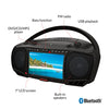 Aiwa Boombox with 7" LCD Display, Bluetooth, FM Radio & CD/DVD Player