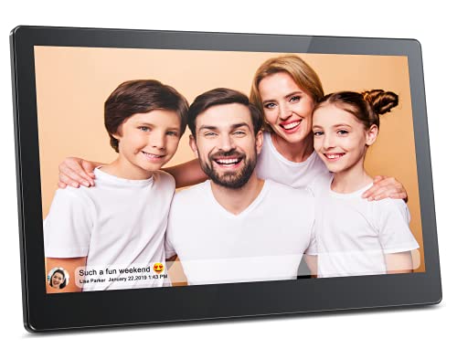 FRAMEO 15.6 Inch FHD Digital Photo Frame WiFi, MARVUE Vision 15 Smart WiFi Electronic Digital Picture Frame Large Touch Screen&16GB Storage,Easy Setup to Share Video and Photos from Anywhere