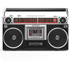 Riptunes Boombox Radio Cassette Player Recorder, AM/FM -SW1/SW2 Radio, Wireless Streaming, USB/Micro SD Slots, Aux in, Headphone Jack, Convert Cassettes to USB/SD, Classic 80s Style Retro, Black Color
