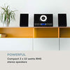 wall mountable stereo system with powerful stereo speakers