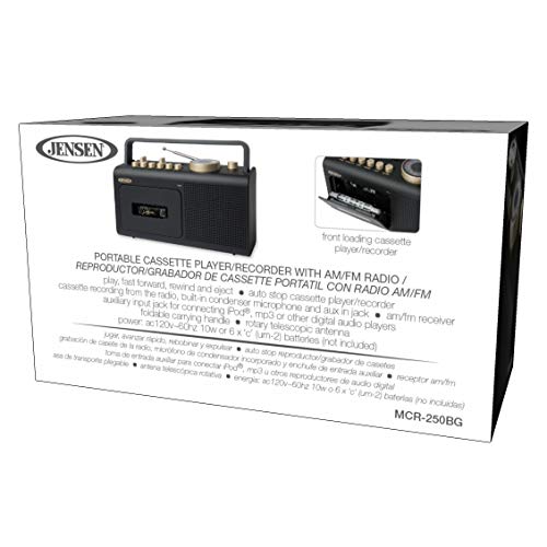 Jensen MCR250 Portable Boombox Retro Home Audio Stereo AM/FM Radio