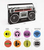 Classic 80s Style Retro Boombox Cassette Player Recorder with AM/FM/SW Radio Black