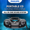 Philips Portable CD Player Bluetooth with Cassette All in one Powerful Stereo Boombox for Home with mega Bass Reflex Speakers, Radio/USB / MP3/ AUX Input with Backlight LCD Display