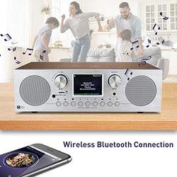 Ocean Digital WR-800D FM Wi-Fi Internet Radio Alarm Clock Stereo Speakers Micro SD Line Out Aux in 30,000+ Stations 2.8