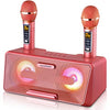 Portable Karaoke Machine for Kids with Bluetooth Speakers, 2 Wireless Microphones & PA System