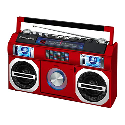 Studebaker 80's Retro Street Bluetooth Boombox with Radio, CD Player