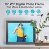 FULLJA 15" WiFi Smart Digital Photo Frame - Large Digital Picture Frame, Full Function, 32GB Storage, Motion Sensor, Sharing Photos&Videos via App or Email, Unlimited Cloud Storage, Wall-Mounted