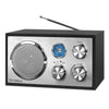 Retro Style Victrola Wooden Desktop FM Radio, Bluetooth & Aux Input