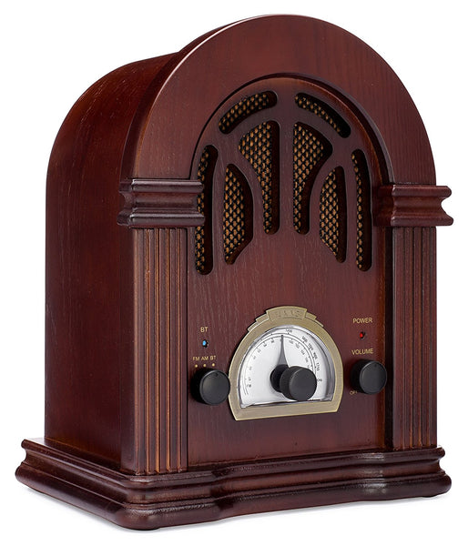 ClearClick Retro AM/FM Radio with Bluetooth & Classic Wooden Vintage Style Design