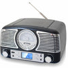 retro black color radio with cd aux input headphone jack