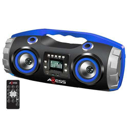 AXESS PBBT2709BL Portable Bluetooth FM Radio/CD/MP3/USB/SD Heavy Bass Boombox
