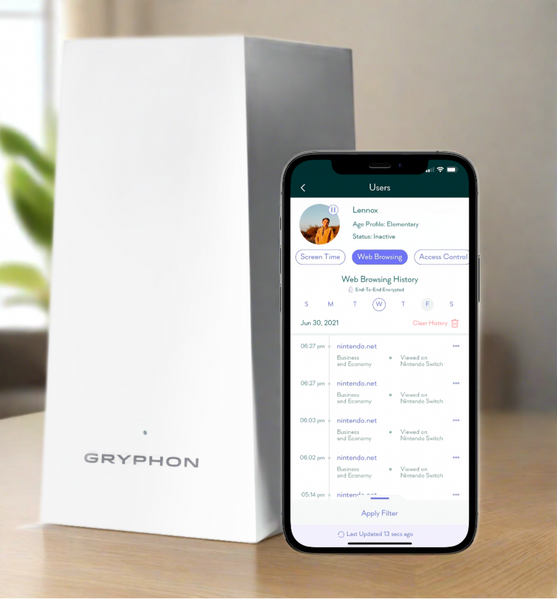 GRYPHON AX Parental Control System & WiFi Security Router (WiFi 6), Hack Protection w/AI-Intrusion Detection & Malware Protection, Smart Mesh WiFi System, AX4300