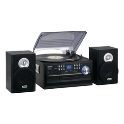 Jensen JTA475B 3-Speed Turntable with CD, AM/FM Stereo Radio, Cassette and Remote